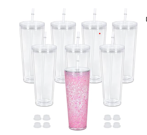 24oz Acrylic Snow-Globe Tumbler